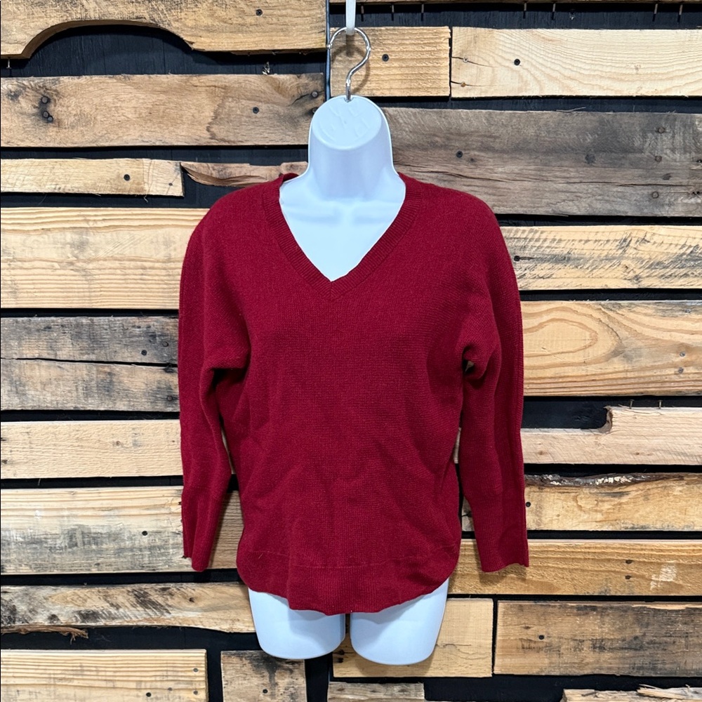 Telluride Clothing Co. Red Textured 100% Extra-fine Merino Wool Sweater Medium